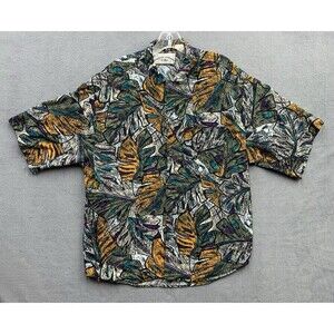 Vtg Legendary Bonhomme Mens Button Up Shirt 100% Rayon Geometric Made In USA Lg